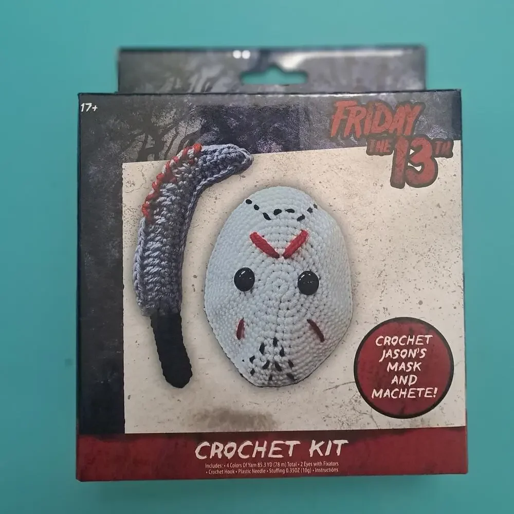 FRIDAY 13th Jason Stuffed Mask & Knife Crochet Kit Horror Movie Theme Craft 17+